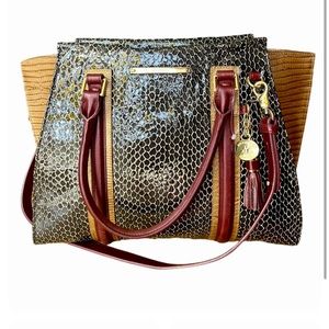 Brahmin Priscilla Brown Rooksbury Satchel Handbag Purse